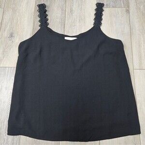 Nordstrom Rack Black Lace Cami Tank Top Blouse Women's Large Feminine Basics